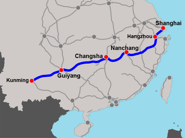 shanghai-kunming-schnellzug